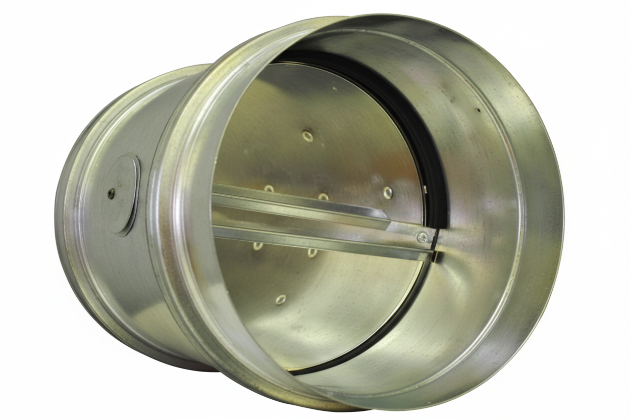 HAC Inline Damper — No Motor, Extended Shaft, 4"–30", Field-Selected Actuator