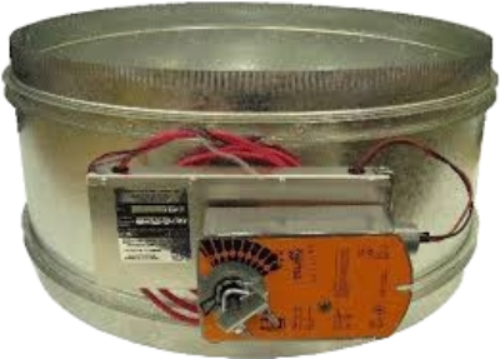 HAC Inline Damper with Belimo FSLF120 US — UL 555S Listed Fire & Smoke Actuator, 120 Vac, 6"–20"