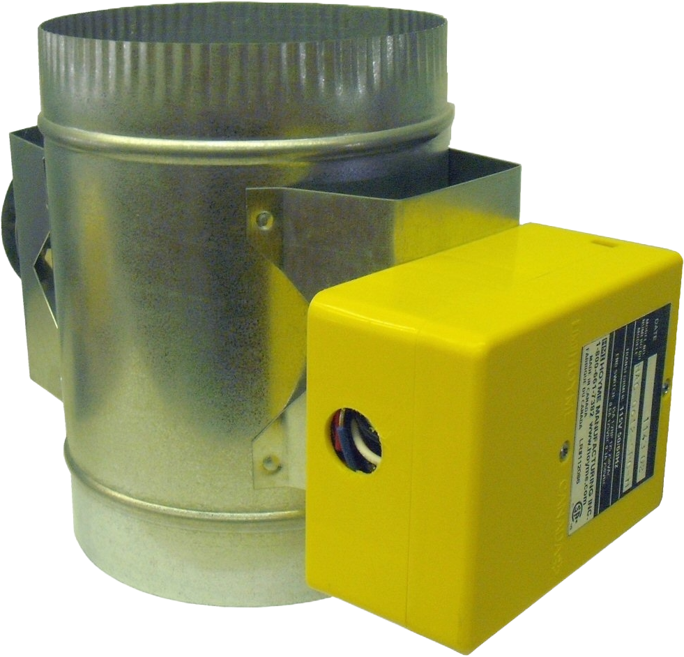 HAC-12H Heat Inline Damper — 120 Vac, Built-In Transformer, 10% Heat Bypass, 4"–9"