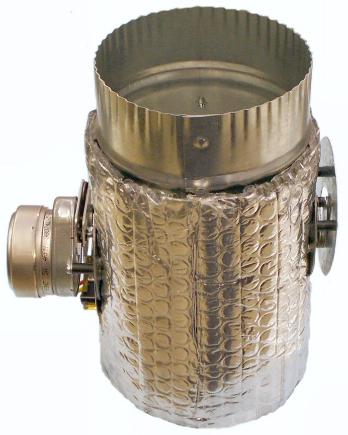 HAC-L Insulated Inline Fresh Air Damper — CSA Certified, 24 Vac, 2"–9", Factory-Insulated Body
