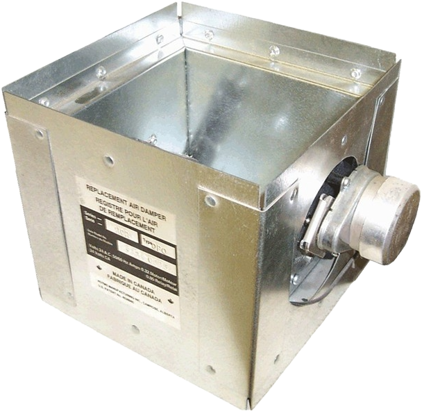 HCR / HSI Rectangular and Square Motorized Dampers — Custom Made, 24 Vac, 6"–36" Width