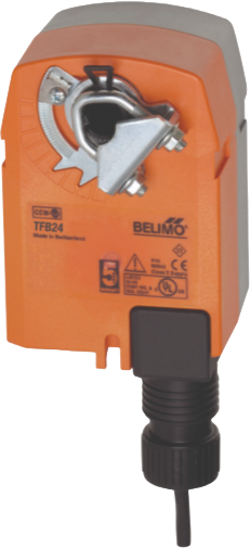 HAC Inline Damper with Belimo TFB24 — On/Off Spring Return, 24 Vac/dc, 6"–20"