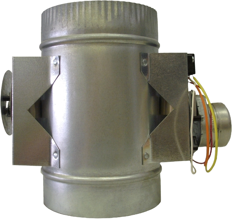 HAC-H Heat Inline Damper — CSA Certified, 24 Vac, 2"–9", 10% Heat Bypass